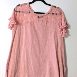 Suzanne Betro Blush Lace Accent Top